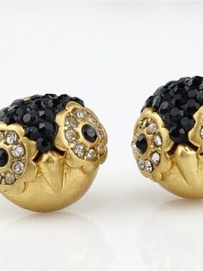 kate spade ♠️ Gold & Black Rhinestones Penguin 🐧 Stud Earrings